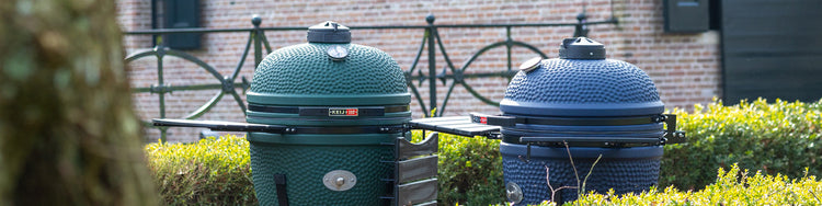 Groene en donkerblauwe Keij Kamado
