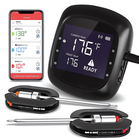 Smart Bluetooth BBQ Thermometer - Twee RVS Probes
