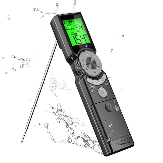 Digitale thermometer episch met water spetters product foto