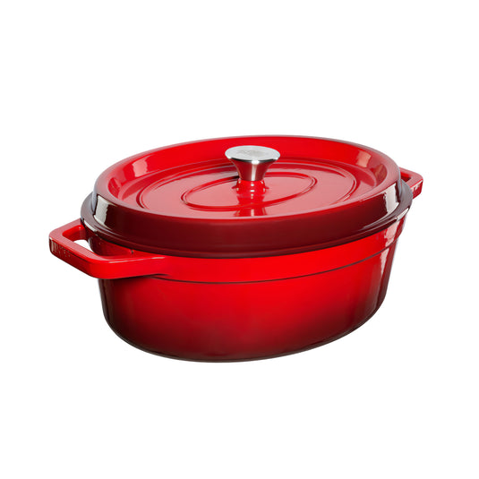 GrandFeu gietijzeren braadpan Ovaal 5.6liter Rood 1