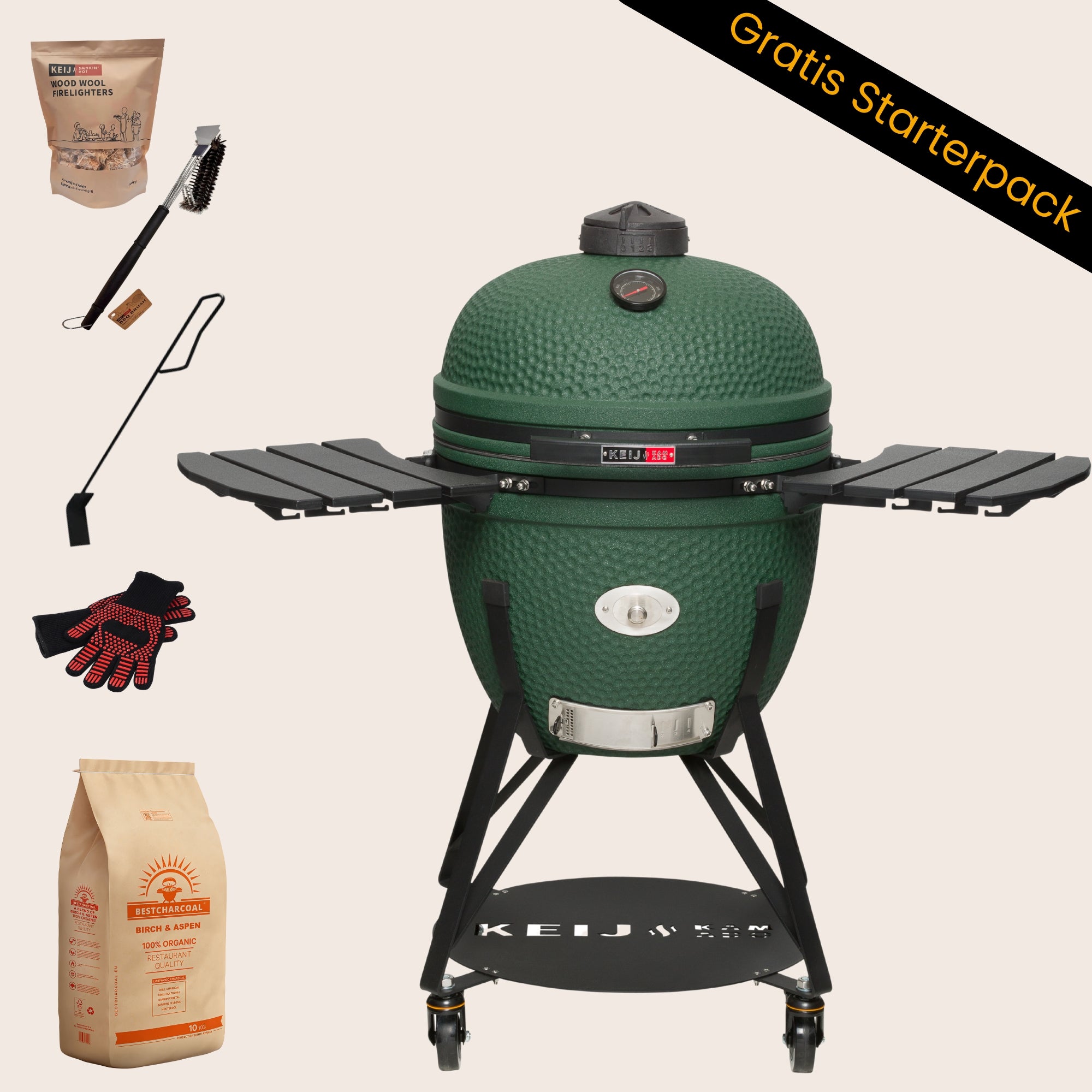 Keisuke.K Keij Kamado Legend XL - 23 inch - Groen – BBQ Wereld