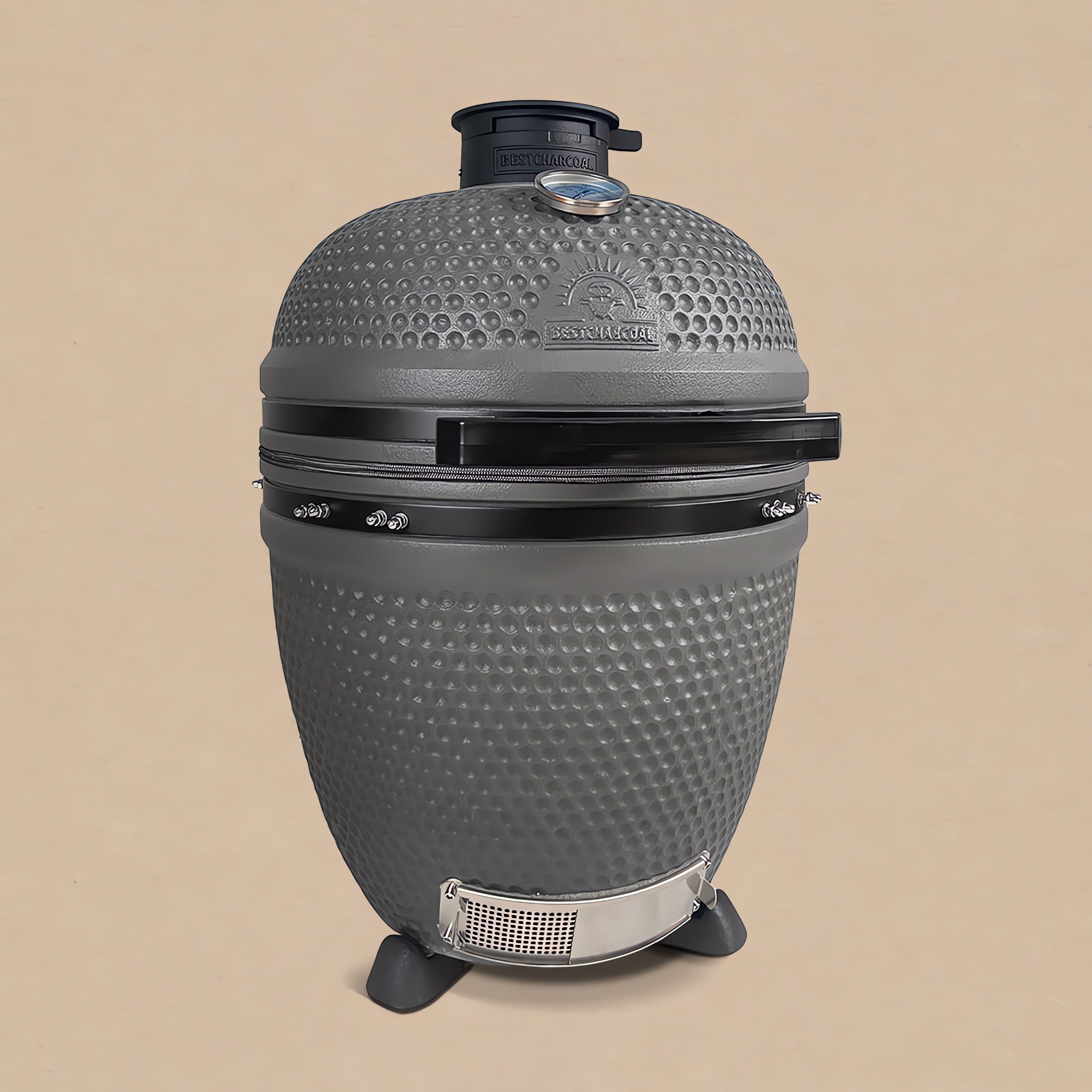 Kamado barbecue met gesloten keramische deksel