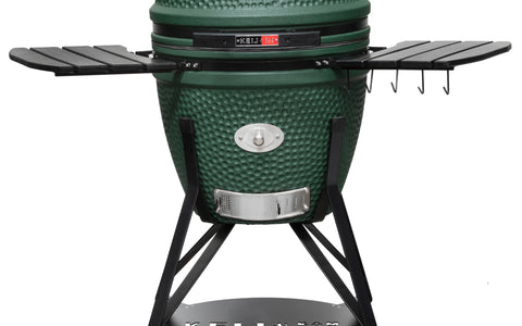 Keij Kamado Legend Large 21 inch in mat groen met zijtafels