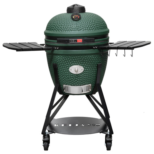 Keij Kamado Legend Large 21 inch in mat groen met zijtafels