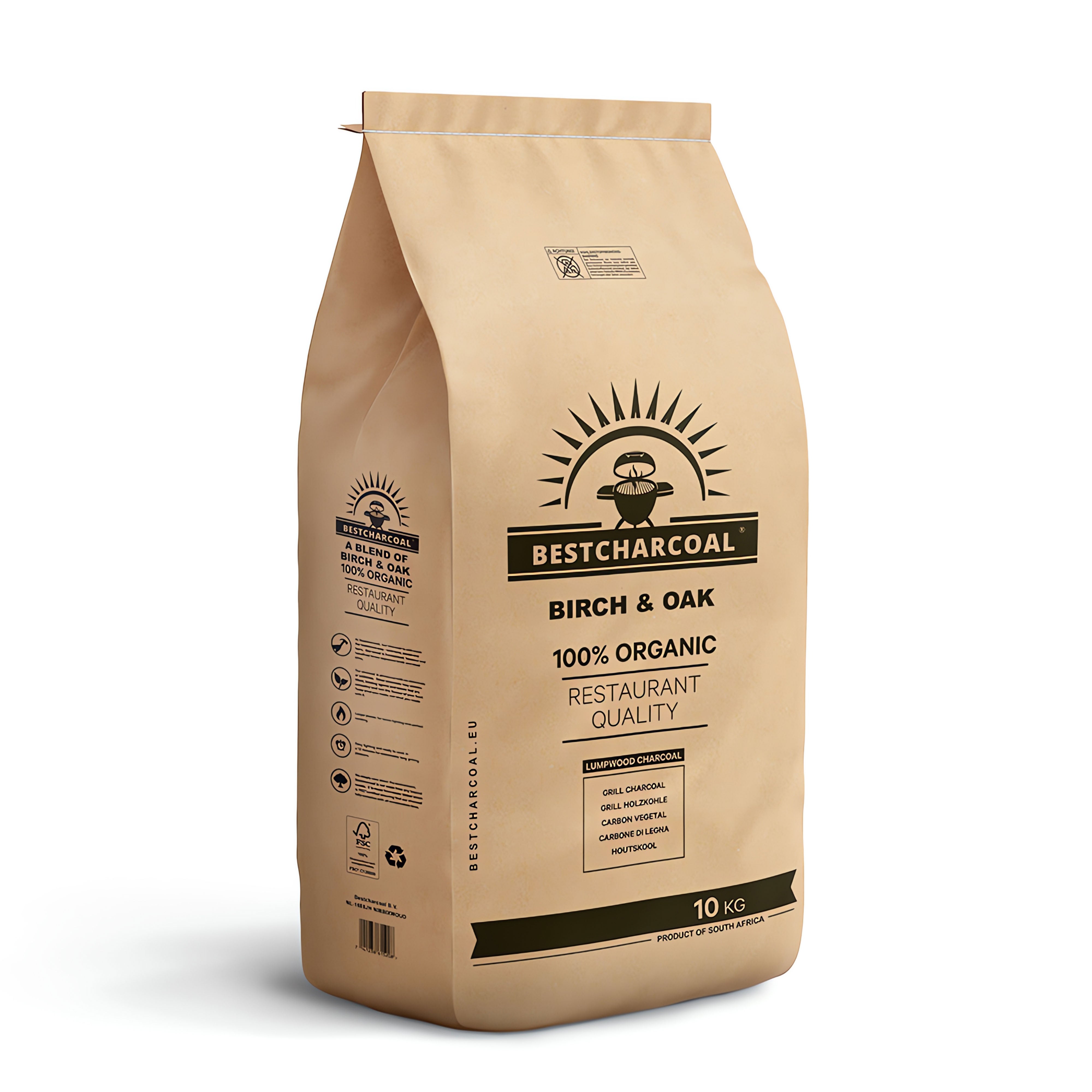 Bestcharcoal Houtskool Birch Oak 10KG