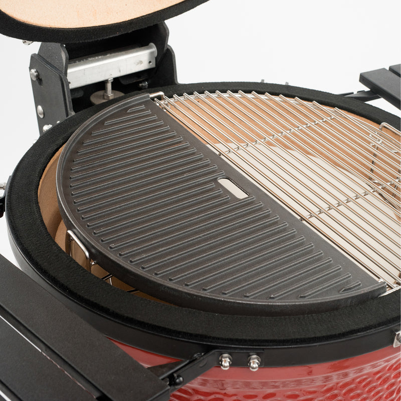 Laad afbeelding in galerij, Kamado Joe Half Moon Gietijzeren Grillplaat Reversible Classic Joe

