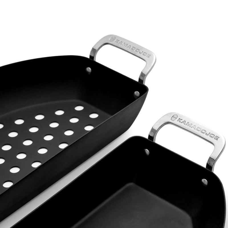 Laad afbeelding in galerij, Kamado Joe Karbon Steel Half Moon Pan Set
