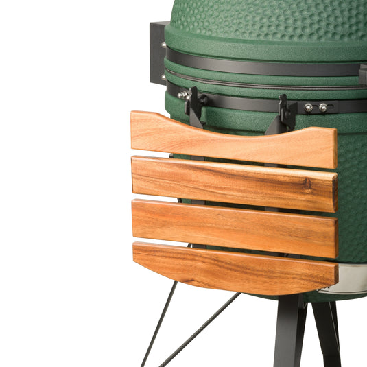 Keij Kamado Legend Large 21 inch Groen met Walnoot Zijtafels - Compleet Starterspakket