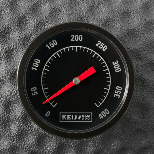 Dekselthermometer van de Keij Kamado Legend Large, afleesbaar van 0 tot 400 graden