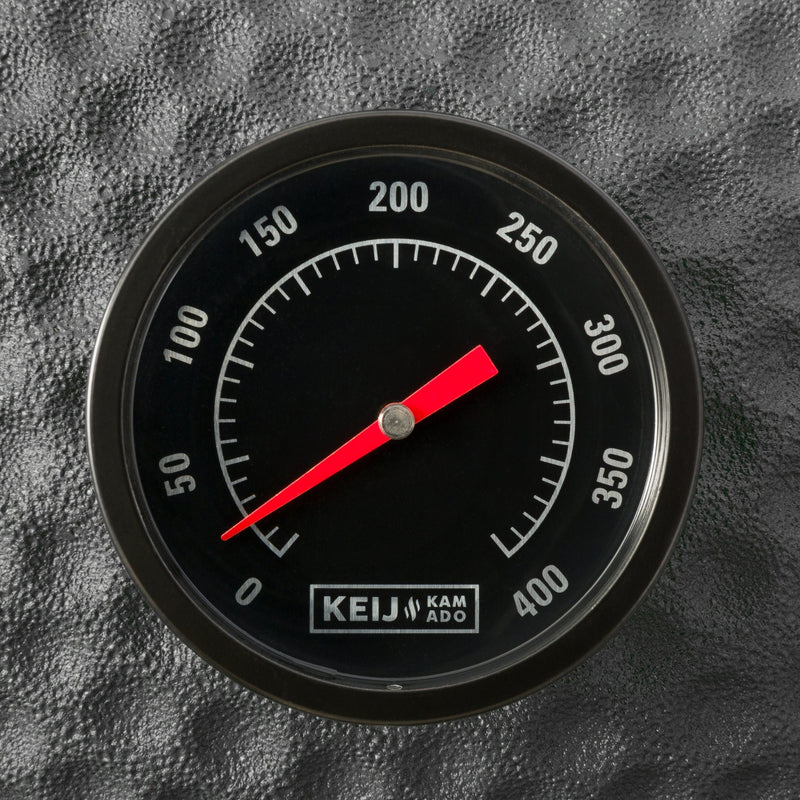 Laad afbeelding in galerij, Dekselthermometer van de Keij Kamado Legend Large, afleesbaar van 0 tot 400 graden
