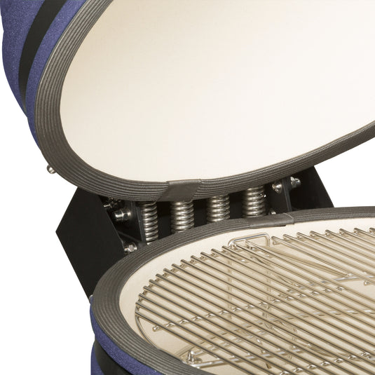 Keij Kamado Legend XL 23 inch Blauw met Walnoot Zijtafels