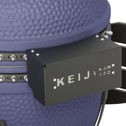 Keij Kamado Legend XL 23 inch Blauw met Walnoot Zijtafels