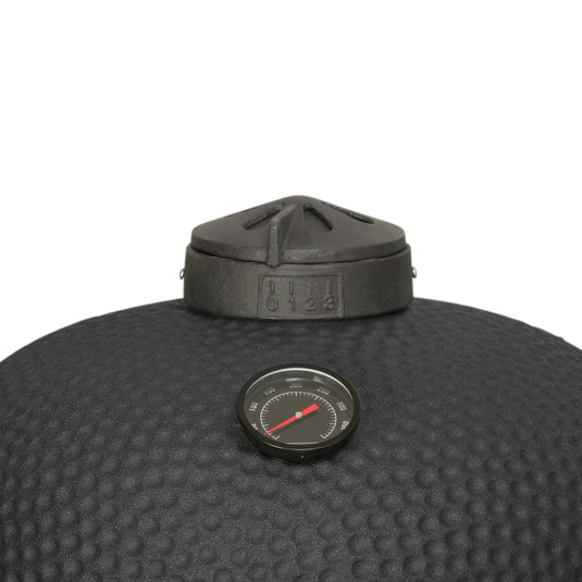 Keij Kamado Legend XL 23 inch Zwart met Walnoot Zijtafels