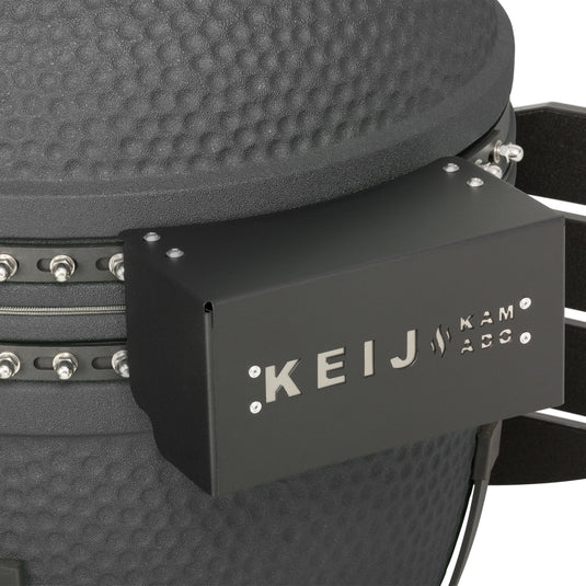 Keij Kamado Legend XL 23 inch Zwart met Walnoot Zijtafels