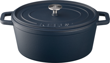 Keij Casserole 30 cm 6L - Gietijzer Mat Blauw Emaille