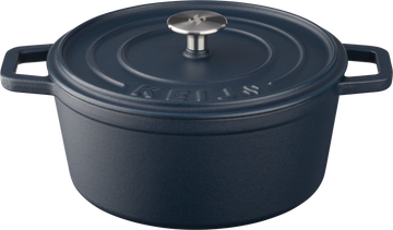 Keij Dutch Oven 3,5L 24 cm - Gietijzer Mat Blauw Emaille
