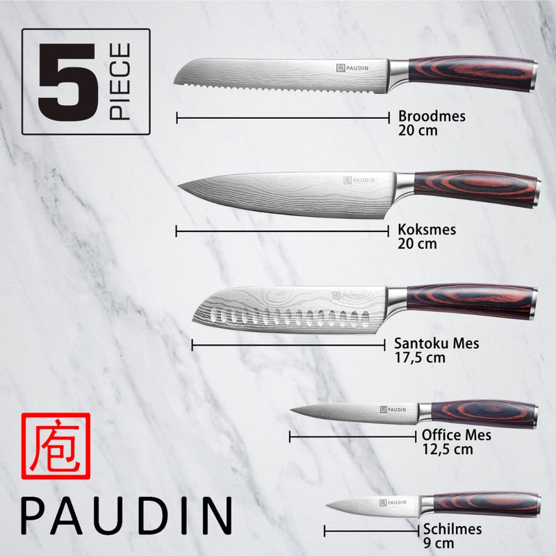 Laad afbeelding in galerij, Paudin NS5 5-delige Messenset in Geschenkdoos
