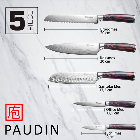 Paudin NS5 5-delige Messenset in Geschenkdoos