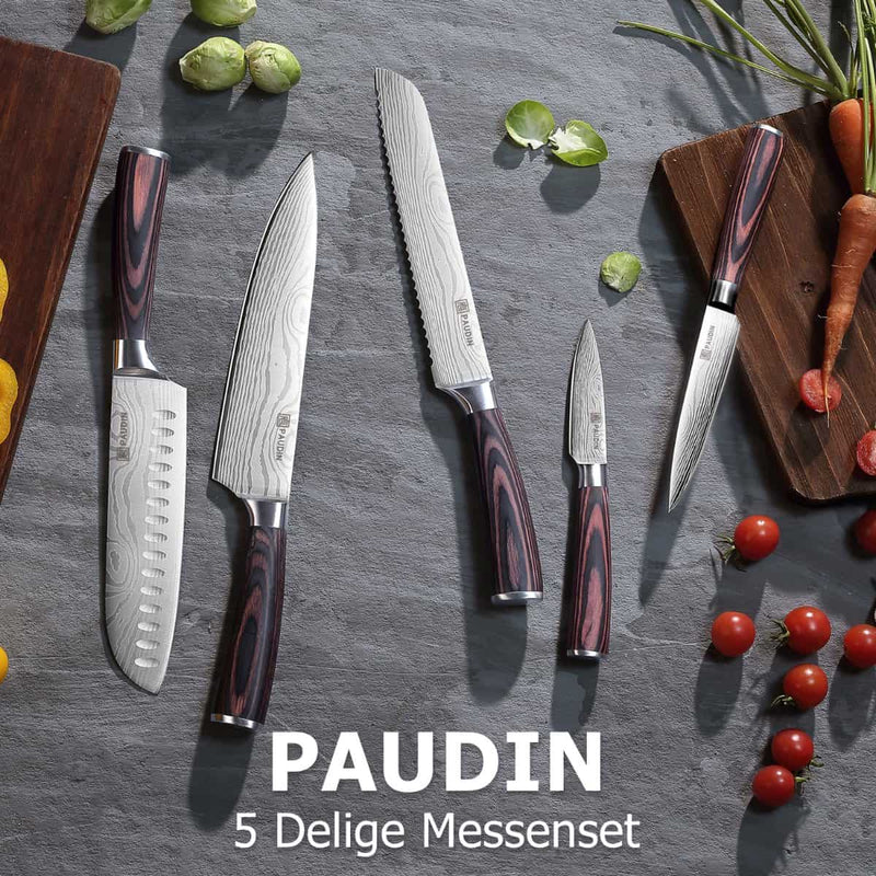Laad afbeelding in galerij, Paudin NS5 5-delige Messenset in Geschenkdoos
