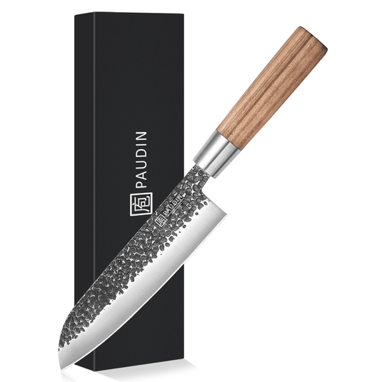 Paudin HB10 Hammered Black Santoku Mes 17,5 cm
