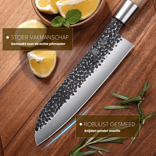 Paudin HB10 Hammered Black Santoku Mes 17,5 cm