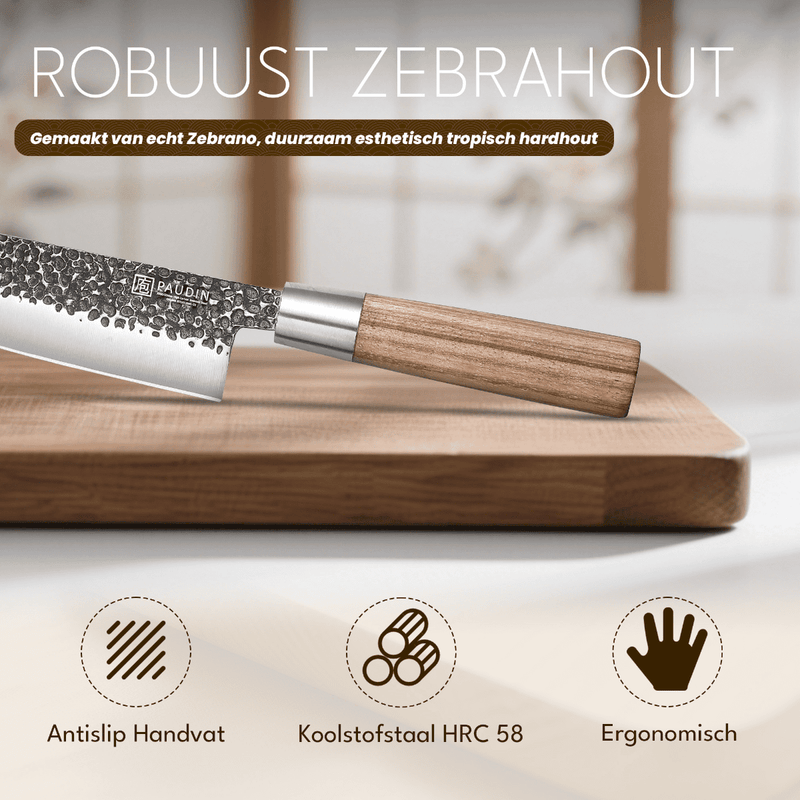 Laad afbeelding in galerij, Paudin HB10 Hammered Black Santoku Mes 17,5 cm
