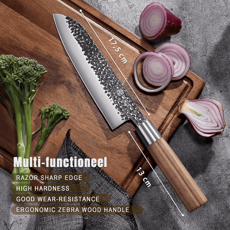 Laad afbeelding in galerij, Paudin HB10 Hammered Black Santoku Mes 17,5 cm
