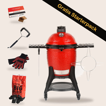 Kamado Joe Classic III met gratis starterspakket: Kamado Joe fire starters, BBQ-borstel, hittebestendige handschoenen en Big Block houtskool