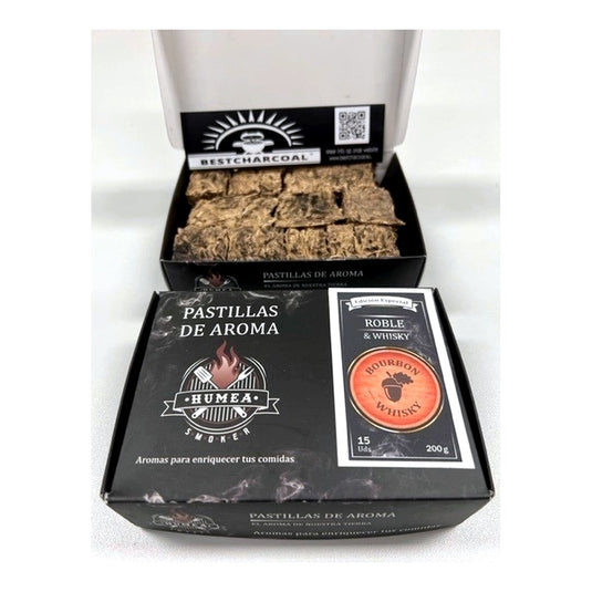 Pastillas de Aroma rooksmaak tabletten whiskey (Roble & Whisky), doosje 200 g met 15 tabletten
