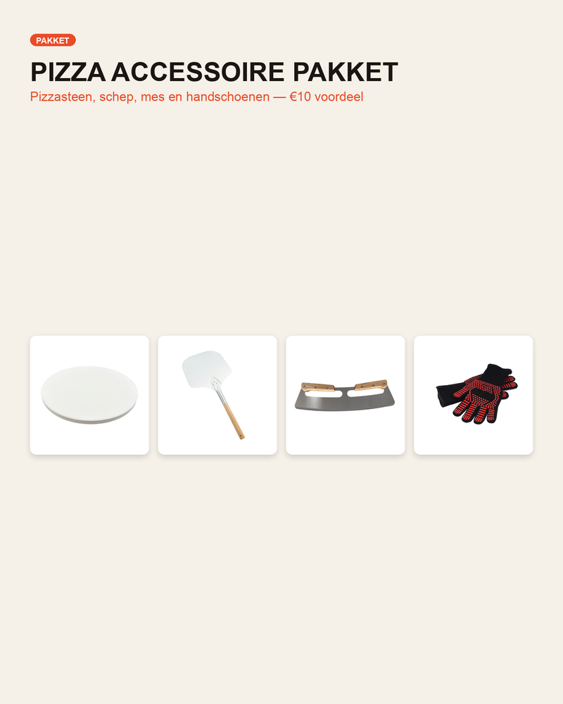Laad afbeelding in galerij, Pizza Accessoire Pakket - Steen, Schep, Mes &amp; Handschoenen
